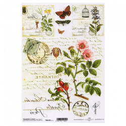 ITD transfer paper A4 027 flowers butterflies