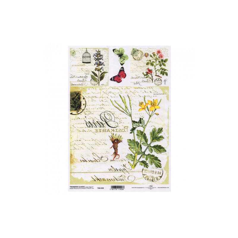 ITD transfer paper A4 028 flowers butterflies