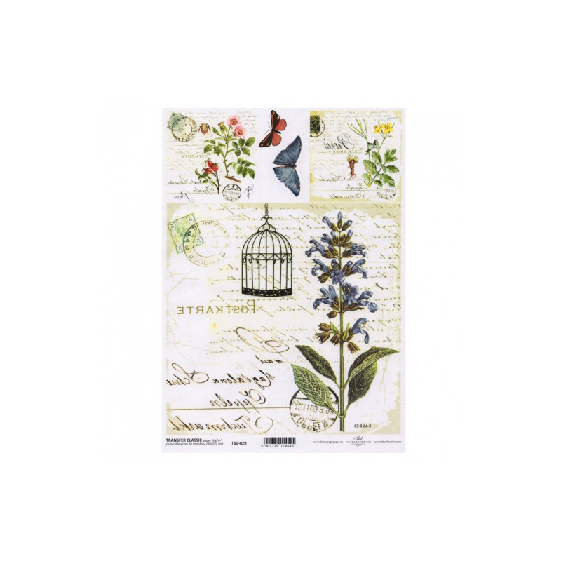 ITD transfer paper A4 029 flowers butterflies