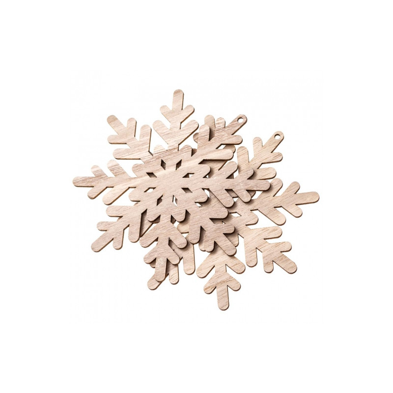 Dp Craft 2 wooden bases in the shape of snowflakes