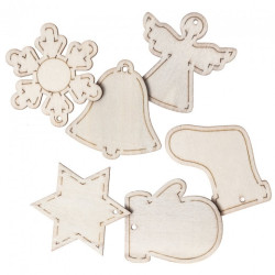 DP Craft wooden Christmas pendants 6 pcs