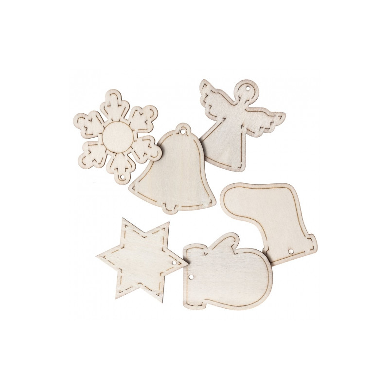 DP Craft wooden Christmas pendants 6 pcs