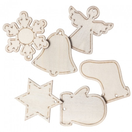 DP Craft wooden Christmas pendants 6 pcs