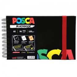 Posca blackbook szkicownik A5 do markerów na spirali z samoprzylepnymi