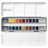 Winsor Newton set of 18 watercolors in halves in metal case