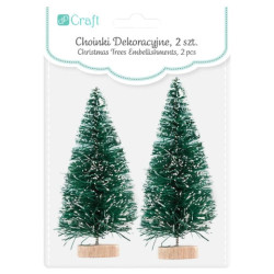 Dp craft 2 zielone choinki dekoracyjne 8 cm - sklep plastyczny - szał