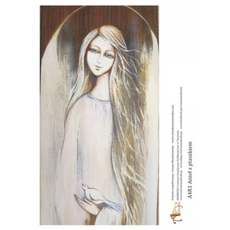 Arabesque rice paper A4 R1 angel with bird