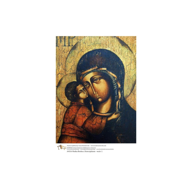 Arabeska papier ryżowy A4 16 matka Boska z dzieciątkiem - sklep plasty