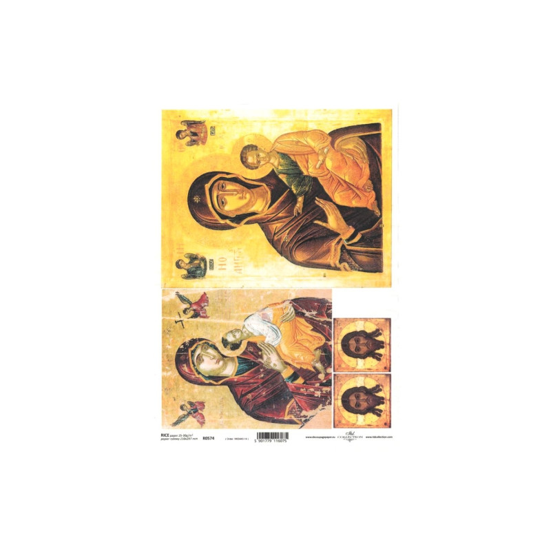 Rice paper for decoupage mary icons A4 ITD R0574