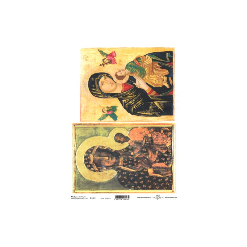 Rice paper for decoupage madonna with child A4 ITD R1621