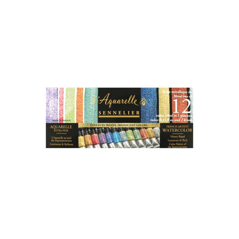 Sennelier l'aquarelle set of 12 watercolors 10 ml in metal case