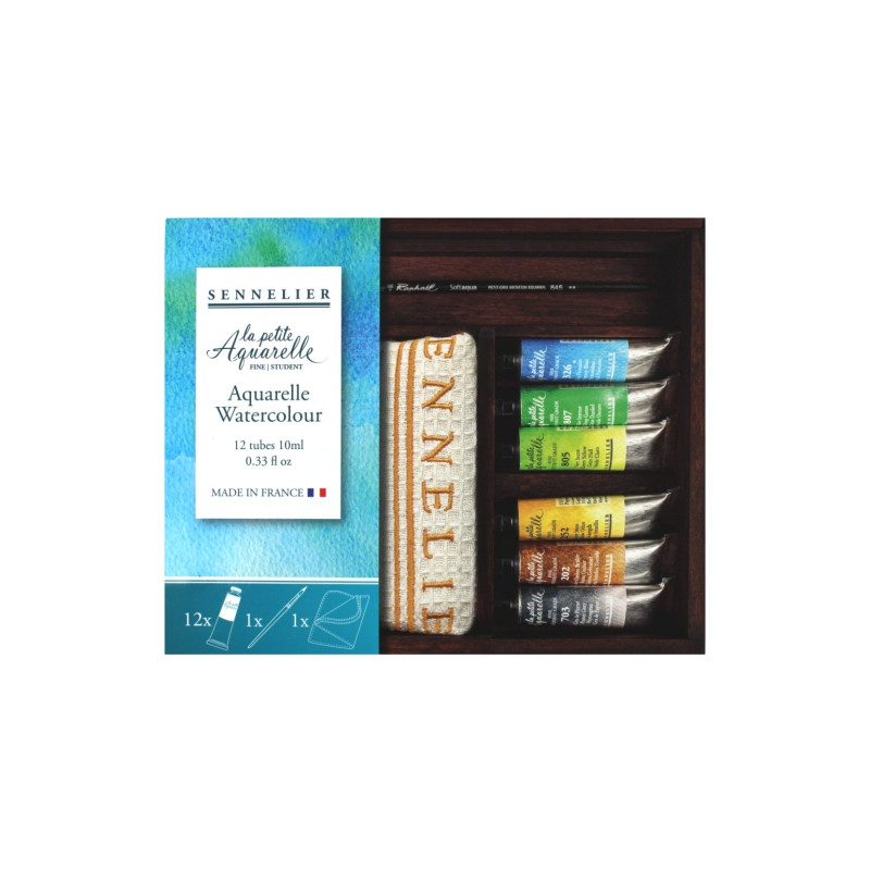Sennelier la petite aquarelle set of 12 watercolors 10 ml with accesso