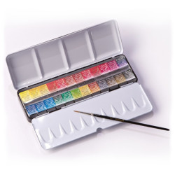 Sennelier l'aquarelle set of watercolors in halves 24pcs metal case