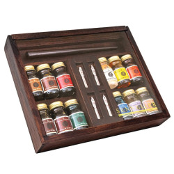 Sennelier zestaw 12 tuszy 10 ml do kaligrafii z akcesoriami - sklep pl