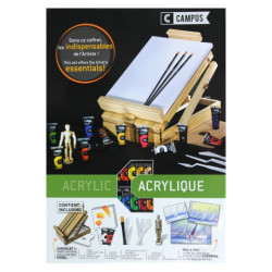 Campus discovery easel zestaw farb 12 akrylowych 21 ml ze sztalugą i a
