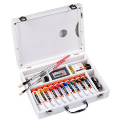 Talens cobra study box zestaw 10 wodorozpuszczalnych farb olejnych 40m