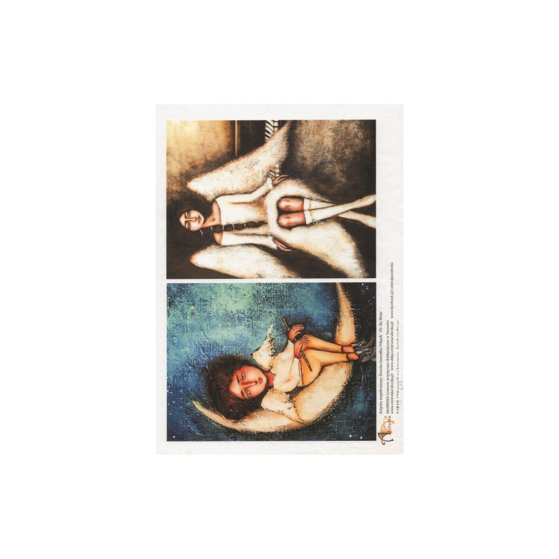 Arabesque rice paper a4 r19 two angels sitting