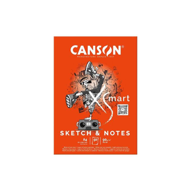 Canson xsmart sketch & notebook block A4 90g 50 sheets