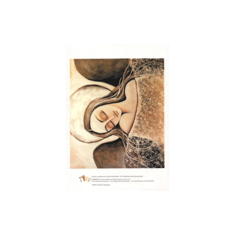 Arabesque rice paper a4 r41 angel in browns - art store - sha