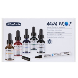 Schmincke aqua drop zestaw 5 akwareli w płynie 30 ml z linerem - sklep