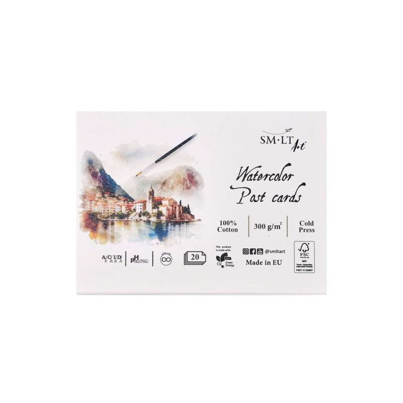 SM-LT art block of 20 postcards for watercolor 15x10.5cm