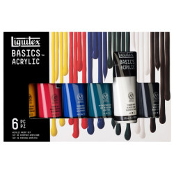 Liquitex basics zestaw 6 farb akrylowych 118ml - sklep plastyczny - sz