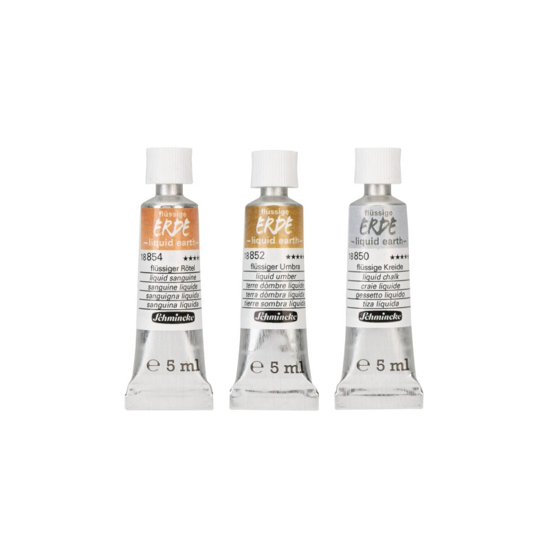 Schmincke liquid earth set of 3 water-based paints 5 ml