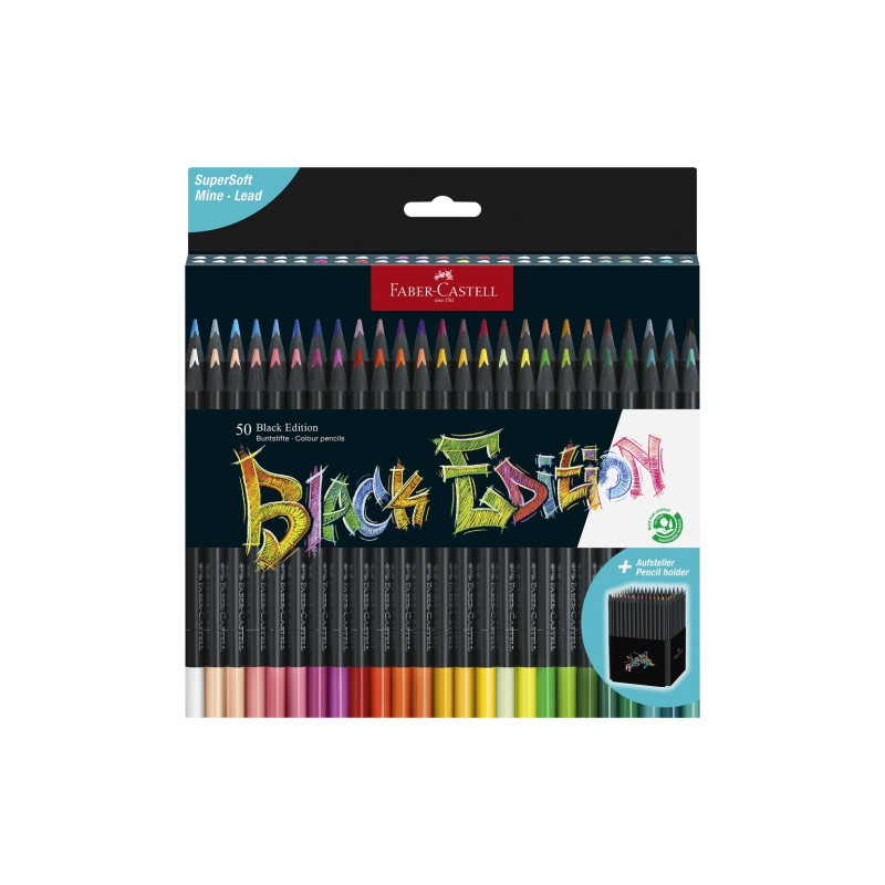 Faber-Castell black edition zestaw 50 trójkątnych kredek - sklep plast