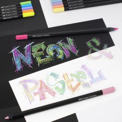 Faber-Castell black edition set of 12 neon and pastel triangular penci