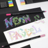 Faber-Castell black edition set of 12 neon and pastel triangular penci