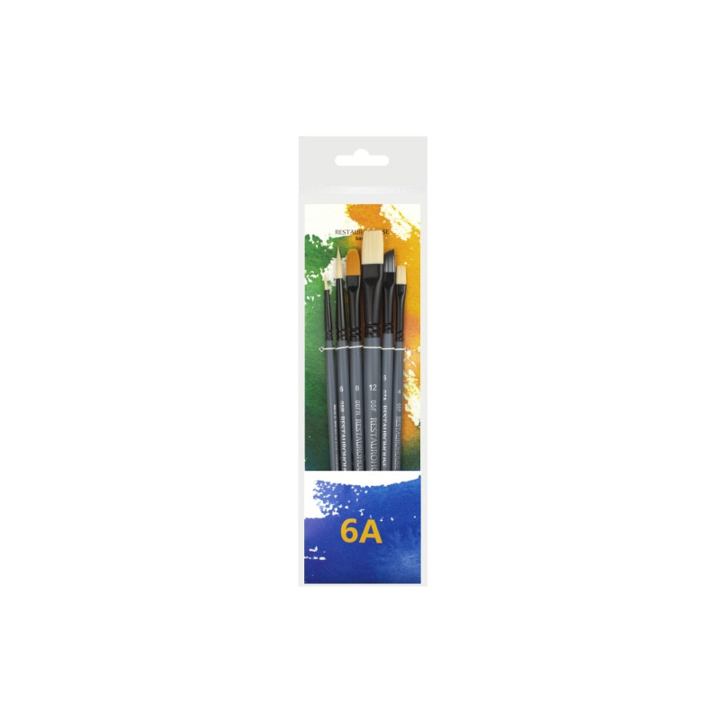 Restaurohouse basic 6a set of 6 synthetic brushes - art store