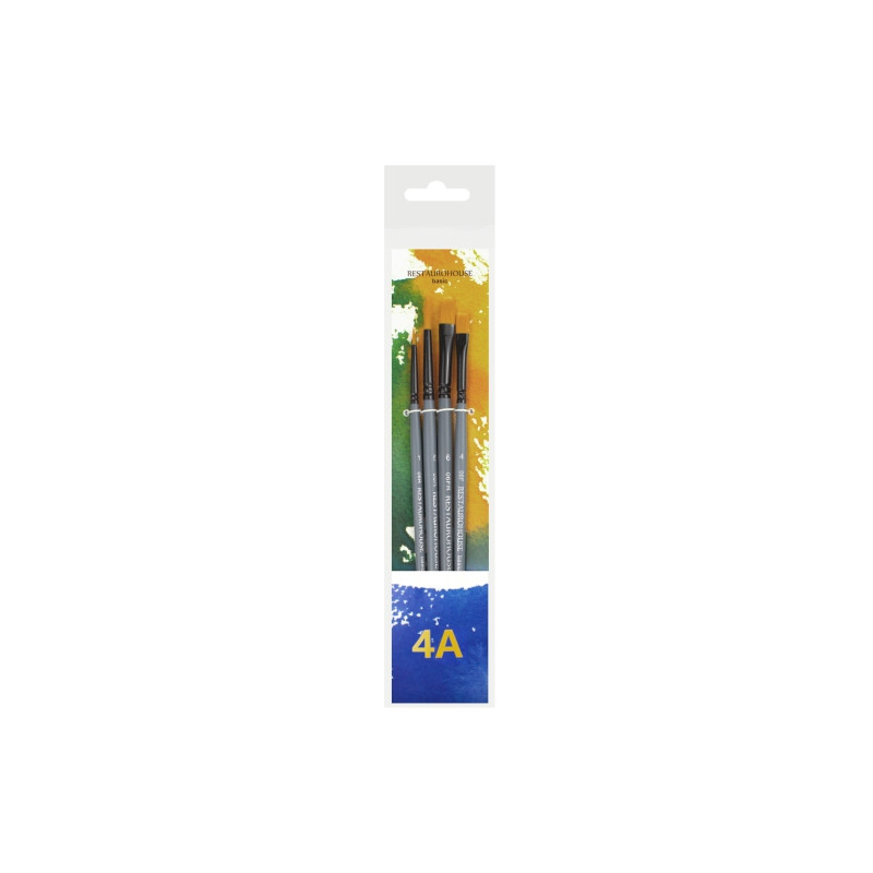Restaurohouse basic 4a set of 4 synthetic brushes - art store