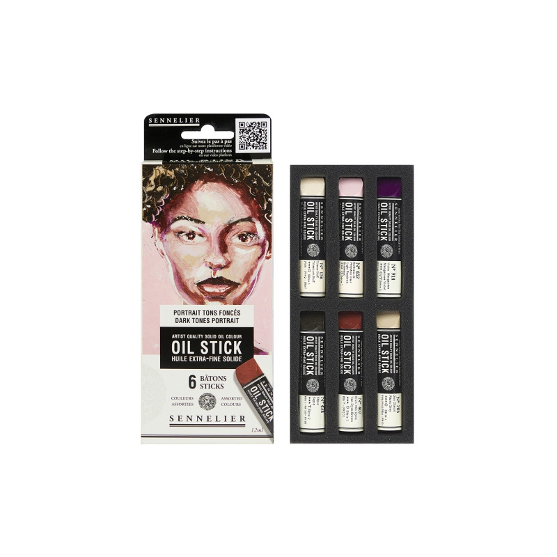 Sennelier oil stick dark tones portrait set of 6 oil paints in stick