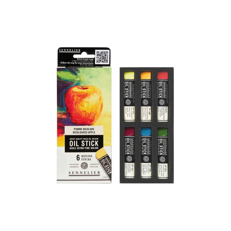 Sennelier oil stick bicoloured apple zestaw 6 farb olejnych w sztyfcie