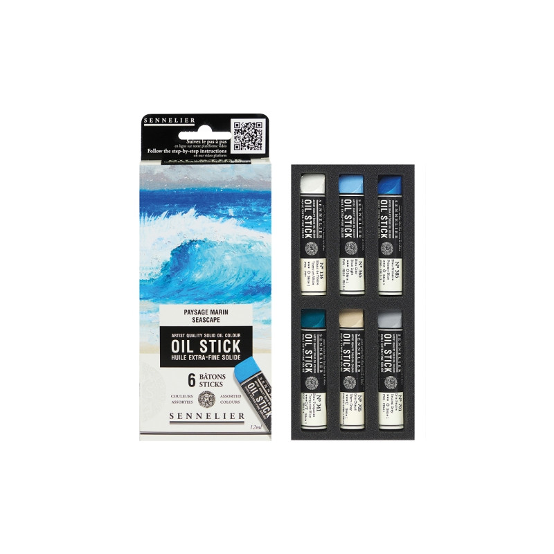 Sennelier oil stick seascape zestaw 6 farb olejnych w sztyfcie - sklep