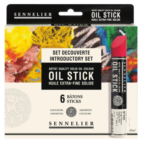Sennelier oil stick introductory zestaw 6 sztyftów olejnych 38ml - skl