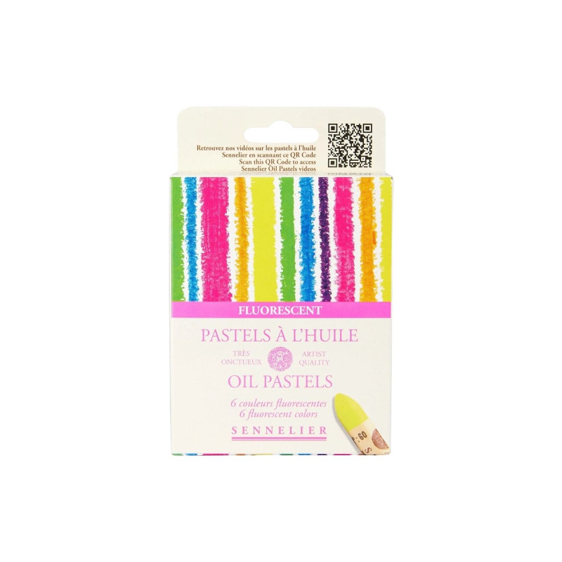 Sennelier fluorescent set of 6 oil pastels - art store - s