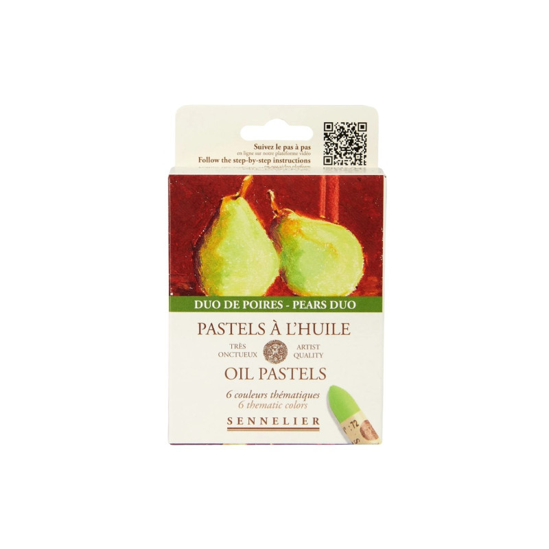 Sennelier pears duo set of 6 oil pastels - art store - sha