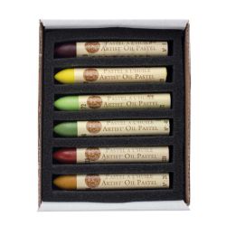Sennelier pears duo set of 6 oil pastels - art store - sha
