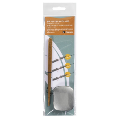 Brause zestaw obsadka i 3 stalówki z pudełkiem - sklep plastyczny - sz