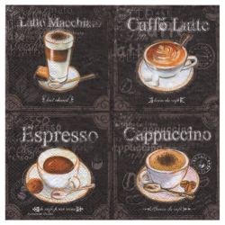 Decoupage napkin ambiente 21-13308250 types of koffee - pla store