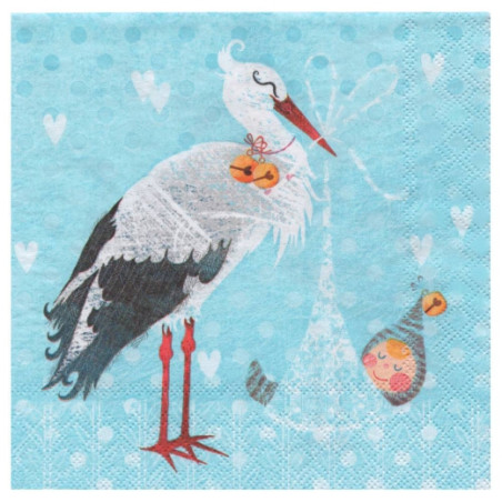 Decoupage napkin ambiente 16-13307566 baby boy stork - plas store