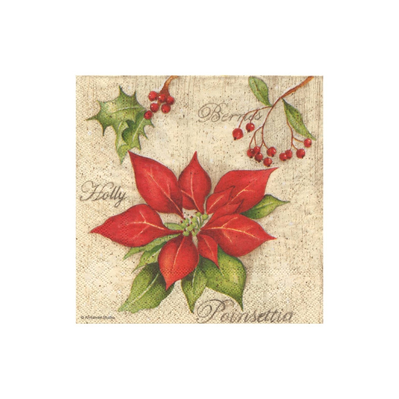 Decoupage napkin ambiente 15-33303780 poinsettia - art store