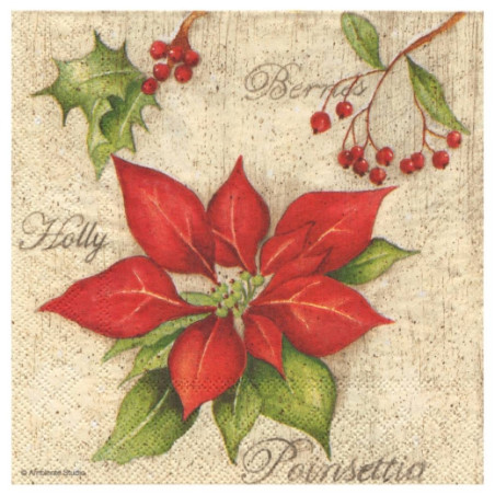 Decoupage napkin ambiente 15-33303780 poinsettia - art store