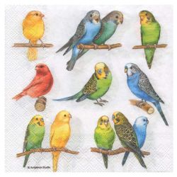 Serwetka do decoupage ambiente 3-13308500 birdies - sklep plastyczny -