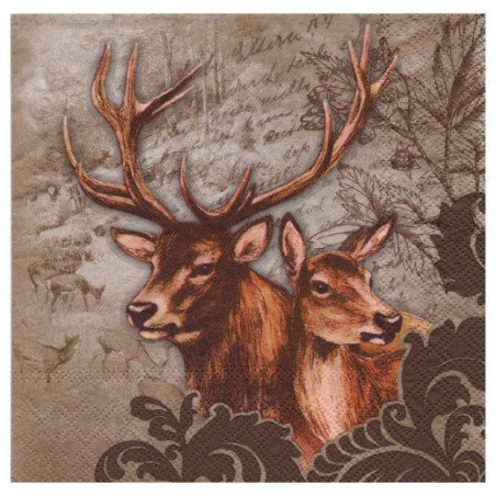 Serwetka do decoupage ambiente 13-13307375 deer couple - sklep plastyc
