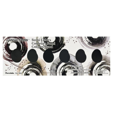 Kuretake gansai tambi sumi colors set of 6 watercolors - art store