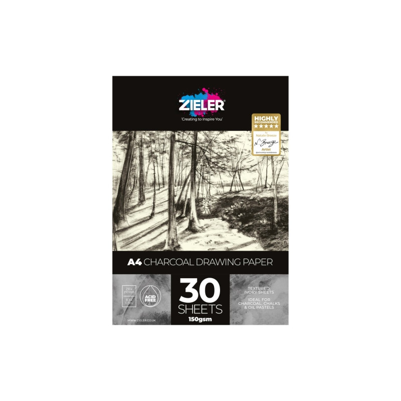 Greener charcoal drawing block a4 150g 30ark - art store - d craze