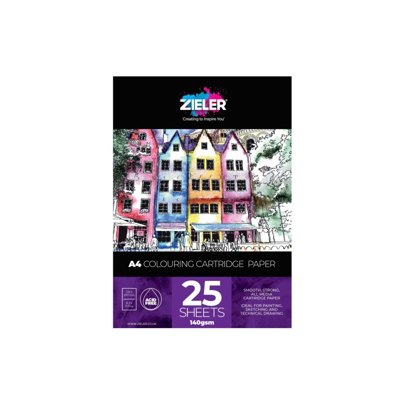 Greener colouring cartridge block a4 140g 25ark - art store - sha
