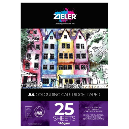 Greener colouring cartridge block a4 140g 25ark - art store - sha